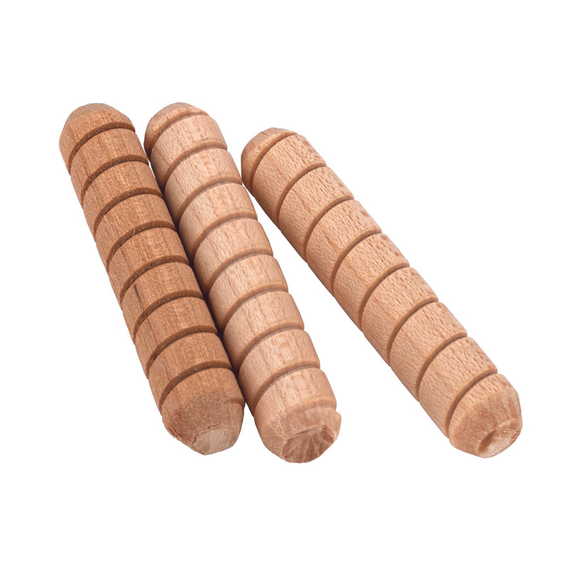 Spiral Groove Wood Dowel Pins - Diameter:5/16" - Length:1-3/4" - Pieces:15-Piece